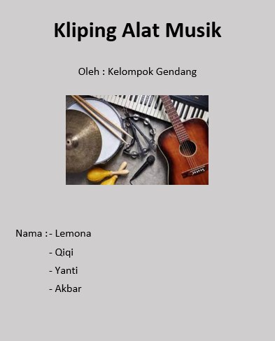 Contoh Kliping Alat Musik