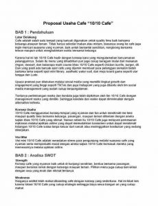 Contoh Proposal Usaha Cafe (Download DOC / PDF)