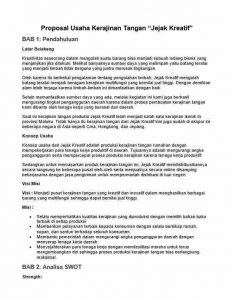 proposal business plan kerajinan tangan