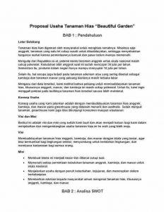 Contoh Proposal Usaha Tanaman Hias (Download DOC / PDF)