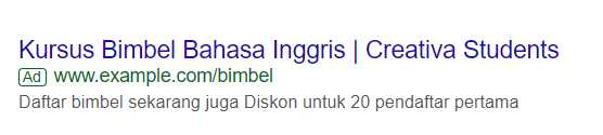 Contoh Iklan Bimbel Google Ads