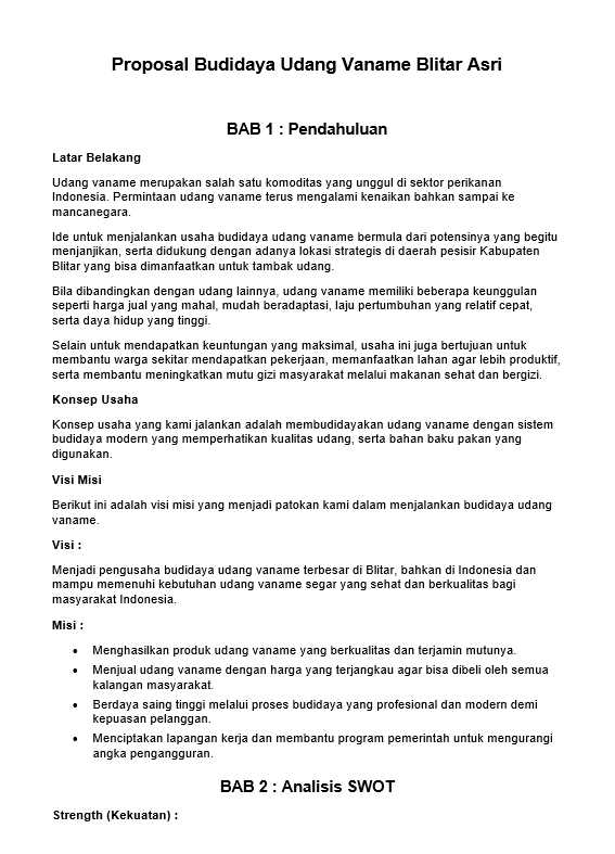 Proposal Budidaya Udang